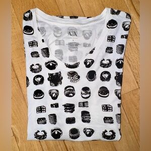 Armani Exchange Black and White Graphic Tee